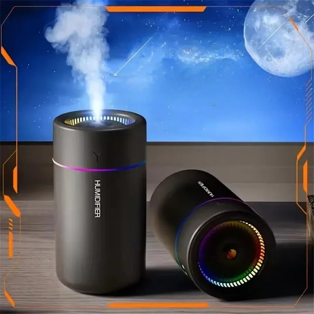 NOCCLILI Auto-Luftbefeuchter und Aromadiffusor mit buntem Licht, Schwarz, 280 ml - Bild 1