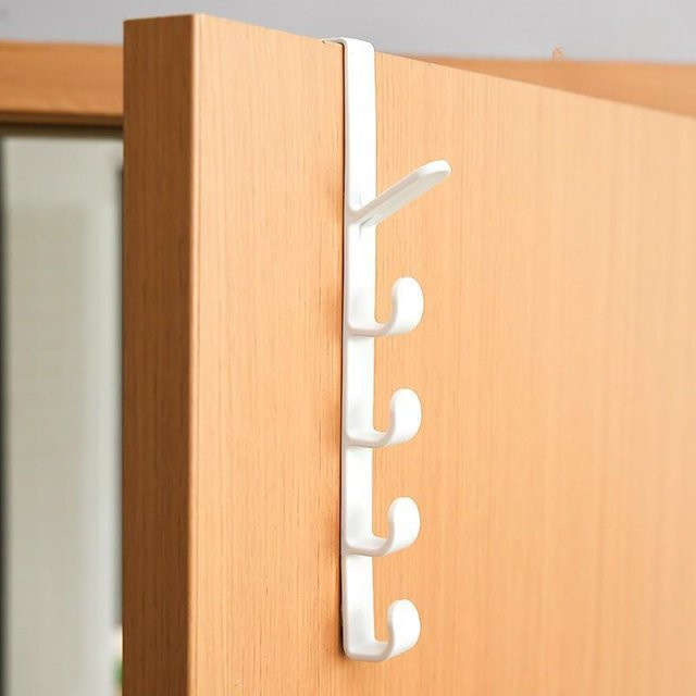 Happy Haul Kleiderständer zum Aufhängen über der Tür, Kunststoff-Aufbewahrungshaken für Schlafzimmer und Zuhause, Weiß - Bild 1