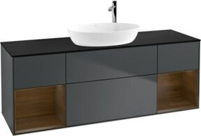 V&B Finion Waschtischunterschrank mit LED-Wandbeleuchtung, Wandmontage, Lackiert, Breite: 160 cm - Bild 1