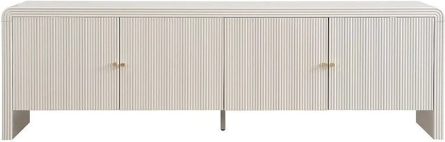 Vente-unique TV-Board Mirenalo Modernes Lowboard in Beige und Gold aus MDF - Bild 1