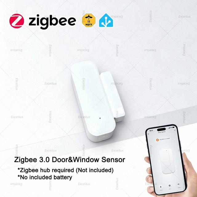 Smart ZigBee 3.0 Tür- und Fenstersensor für Tuya Smart oder Zigbee2MQTT in Weiß - Bild 1