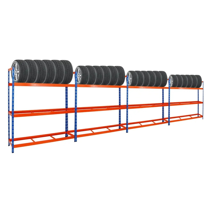 PROREGAL Tiger XL Reifenregal Set aus 4 Einheiten, Blau-Orange, H x B x T: 200 x 180 x 45 cm - Bild 2