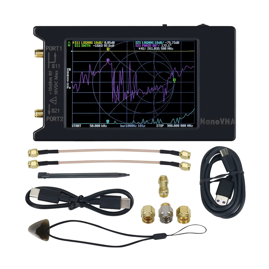 HamGeek NanoVNA-H4 Vektornetzwerkanalysator mit 4-Zoll-LCD-Display, 50KHz-1,5GHz, Schwarz - Bild 3