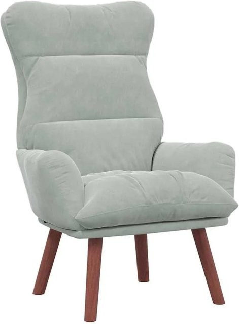 vidaXL Relaxsessel Hellgrau aus Samt mit Armlehnen, B/T/H: 69 x 74 x 93 cm - Bild 1