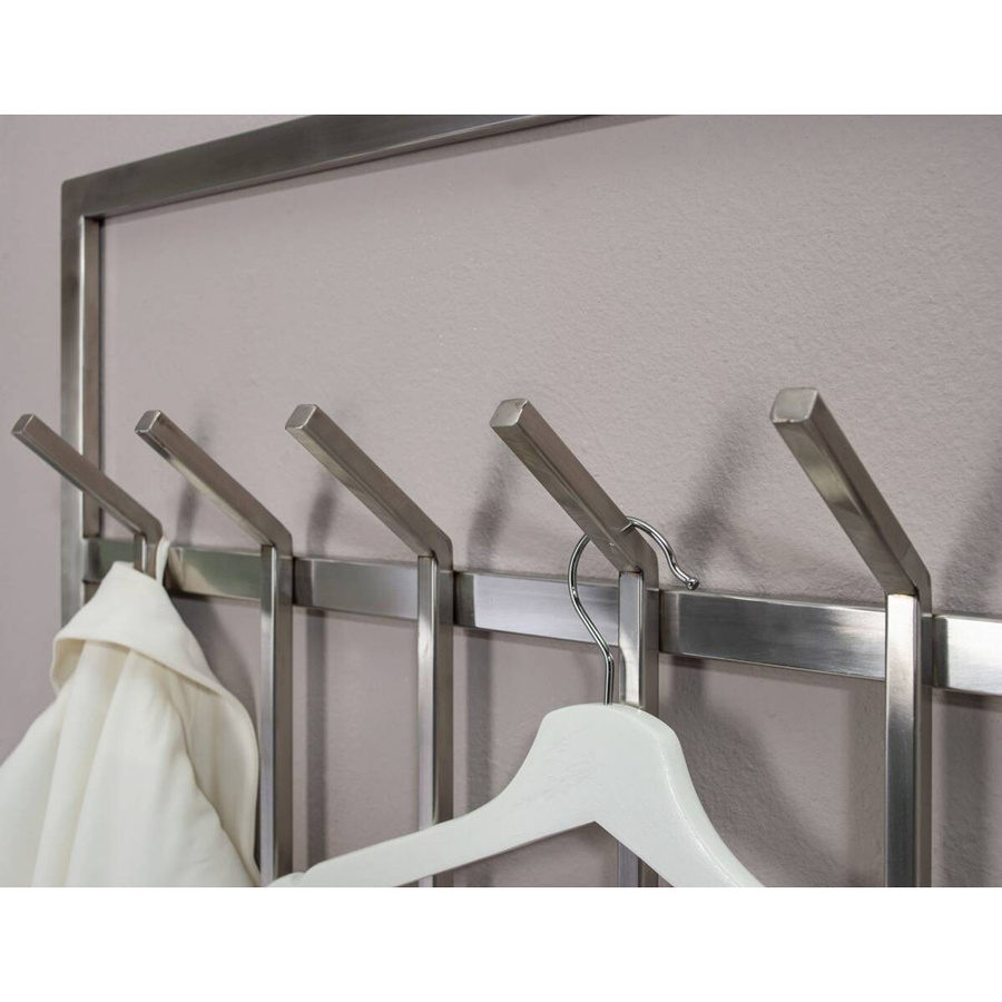 Wohnling Garderobe aus Metall in Silber Matt mit Haken, B/H/T: 60 x 100 x 7,5 cm - Bild 3