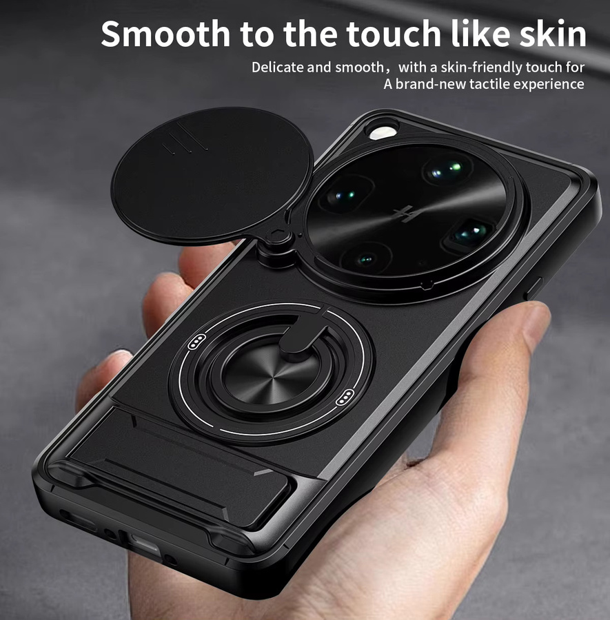 Stoßfeste Panzer-Handyhülle für OPPO Find X9 Ultra, Find X8 und Find X9 Pro 5G mit Magnetständer und Kameraschutz in Schwarz oder Blau - Bild 5