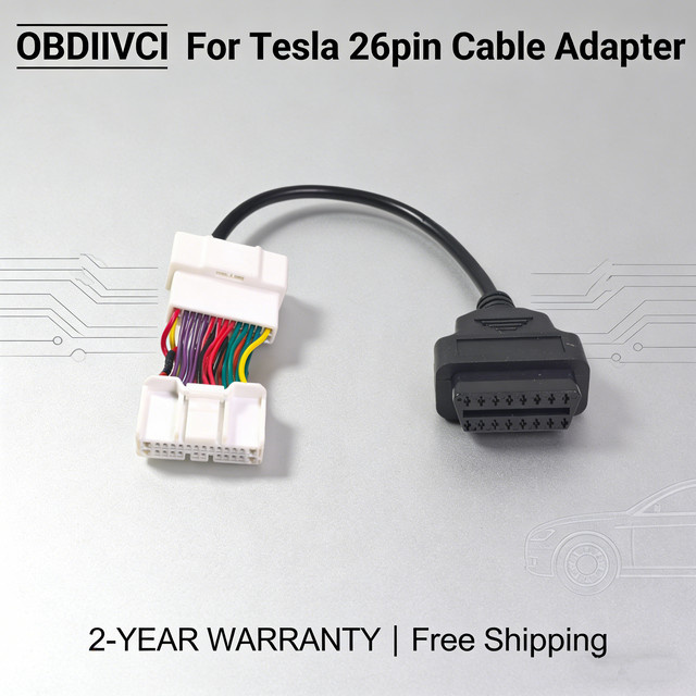 OBDIIVCI 26pin auf 16pin Adapterkabel für Tesla Modell 3 und Y OBD2 Diagnosewerkzeug Zubehör - Bild 1