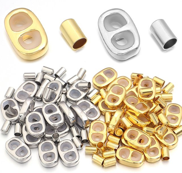 lingsai Perlen Stopper Spacer, Edelstahl, Gold - Bild 1