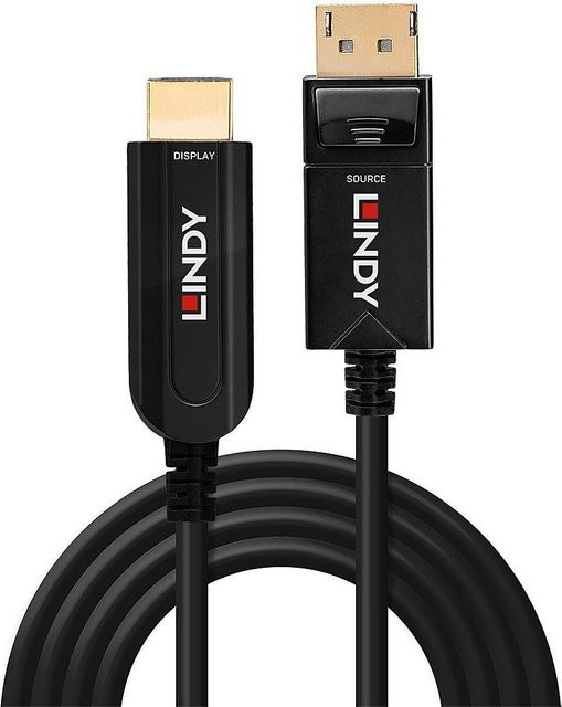 Lindy DisplayPort auf HDMI Hybrid-Kabel in Schwarz mit 4K Unterstützung, Länge: 30,0 m - Bild 1