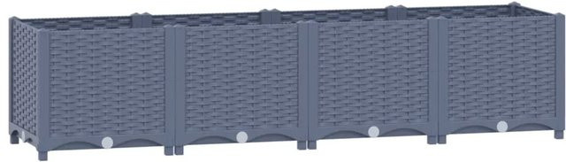 vidaXL Hochbeet aus Polypropylen in Grau, B/T/H: 160 x 40 x 38 cm - Bild 1