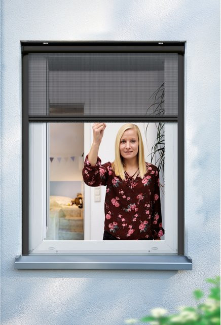 Schellenberg Insektenschutzrollo für Fenster, Breite: 160 cm, Höhe: 160 cm, anthrazit - Bild 1