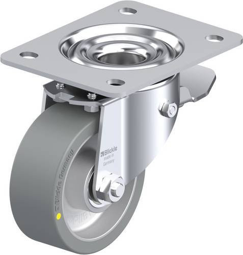 Blickle Lenkrolle LK-ALTH 100K-3-ST-AS mit Feststeller, silber, Rad-Durchmesser: 100 mm, Tragfähigkeit: 350 kg - Bild 1