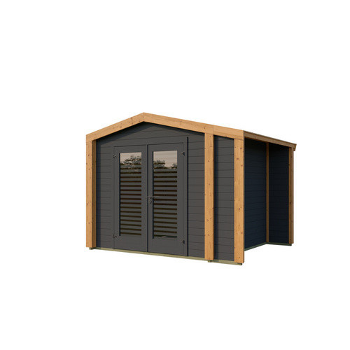 Weka Gartenhaus Killarney rechteckig in Anthrazit/Eiche lasiert B/T/H: 300 x 300 x 241 cm - Bild 3