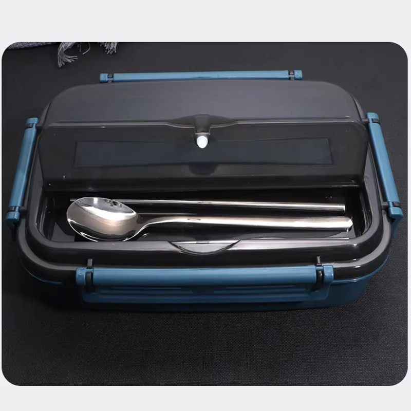 JANKNG Bento Box Lunch Box mit Besteck, mikrowellengeeignet, auslaufsicher und BPA-frei, in Rot oder Blau - Bild 3