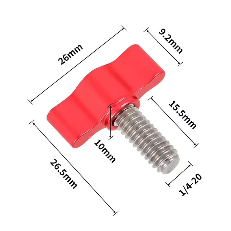 M5 T-Griffknopf mit Aluminiumgriff und 304 Edelstahl-Schraube in Rot - Bild 2