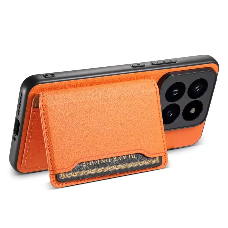 Multifunktionale Leder Brieftasche Handyhülle mit Kartenhalter für Xiaomi 15T 17 Pro Max M14 Ultra 13 Pro Ultra Poco F5 14T in Grün und Orange - Bild 4