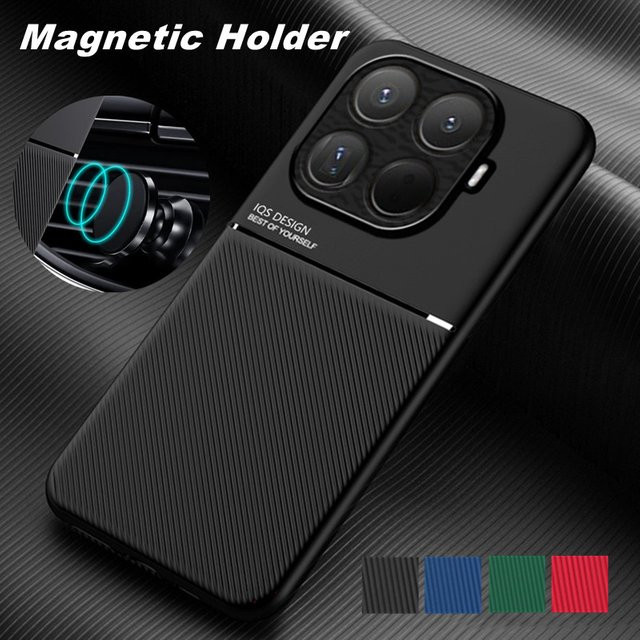 Robuste magnetische Schutzhülle für Xiaomi 17T Pro und Mi 17T 5G mit integrierter Metallplatte in Schwarz und Blau - Bild 1