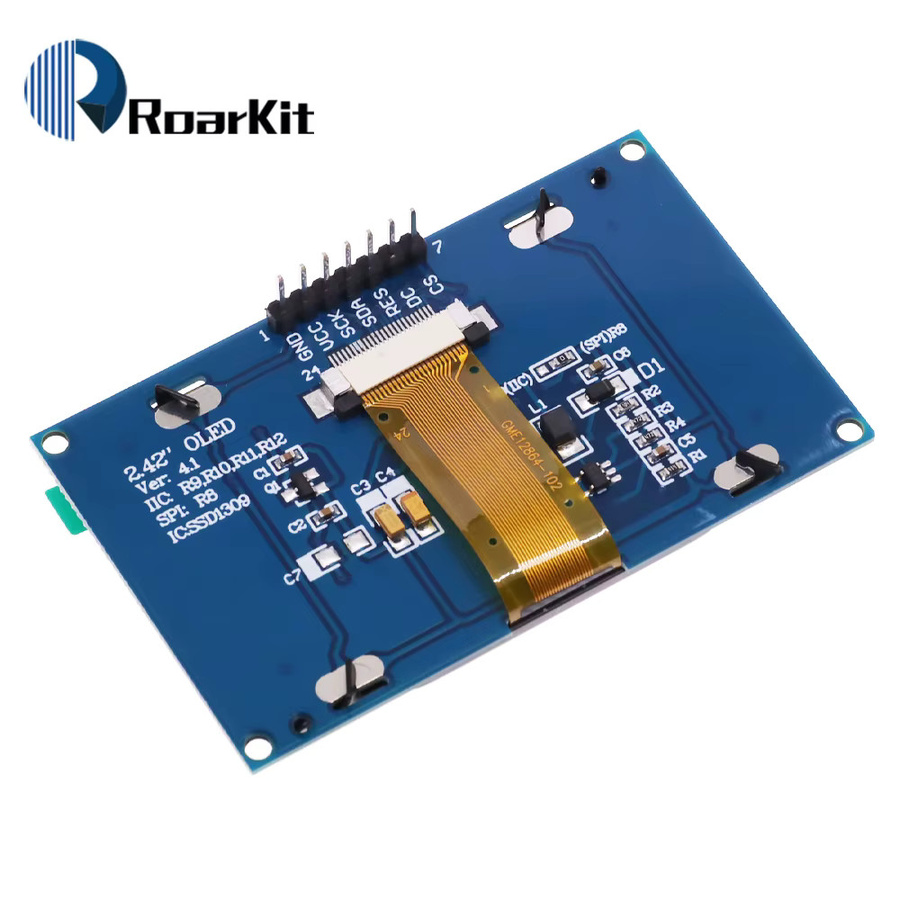 Sincere&Promise OLED LCD-Anzeige Modul SSD1309 mit 2,42 Zoll, 128x64 Auflösung, 4-polige serielle IIC I2C-Schnittstelle in Blau und Weiß für Arduino Uno R3 C51 - Bild 2