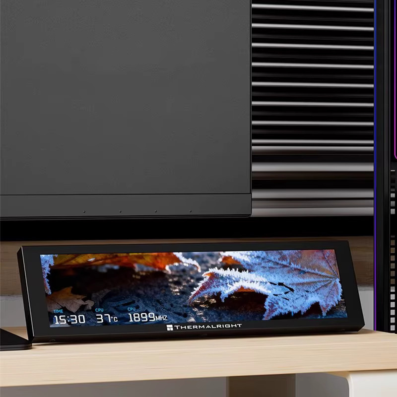 Thermalright TROFEO VISION TV Smart LCD Display 9,16 Zoll mit 1920x480 Auflösung, magnetisch, USB-Anschluss, Weiß - Bild 3