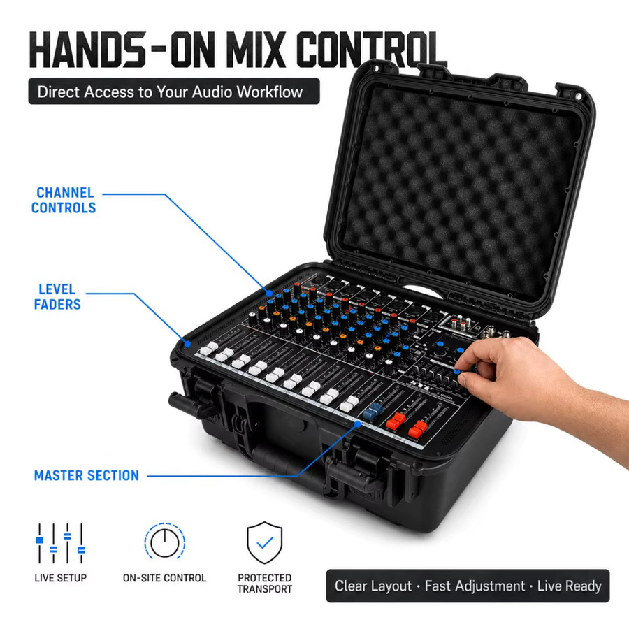 NXG All-in-One Mischverstärker in Schwarz mit 450W*2, USB-Player, 7-Band-EQ und 99 DSP-Reverb-Effekten für Karaoke - Bild 4