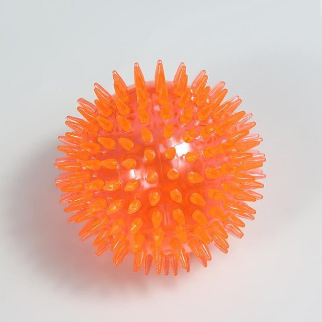 XYNN Hundespielzeug, Quietschender Kauspielball mit Dornen, orange, 6,5cm - Bild 1