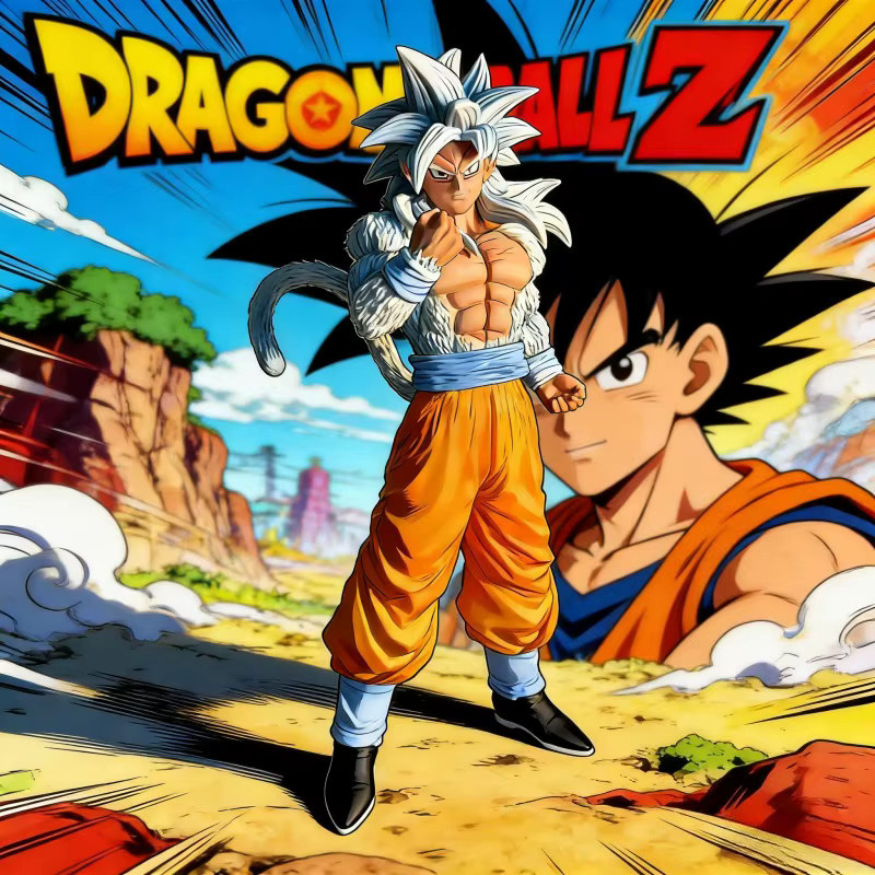 Bandai Dragon Ball Z Super Saiyan 4 Goku Actionfigur, 30cm, Kunststoff - Bild 3