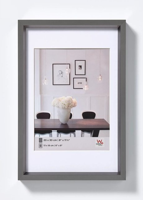 Walther Design Steel Style Kunststoff Bilderrahmen in Schwarz oder Grau, B/H: 10 x 15 cm - Bild 1