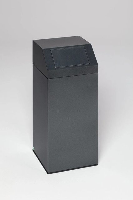 PROREGAL Selbstlöschender Wertstoffsammler aus verzinktem Stahl, 47 Liter, Dunkelgrau, H x B x T: 79 x 32 x 32 cm - Bild 1