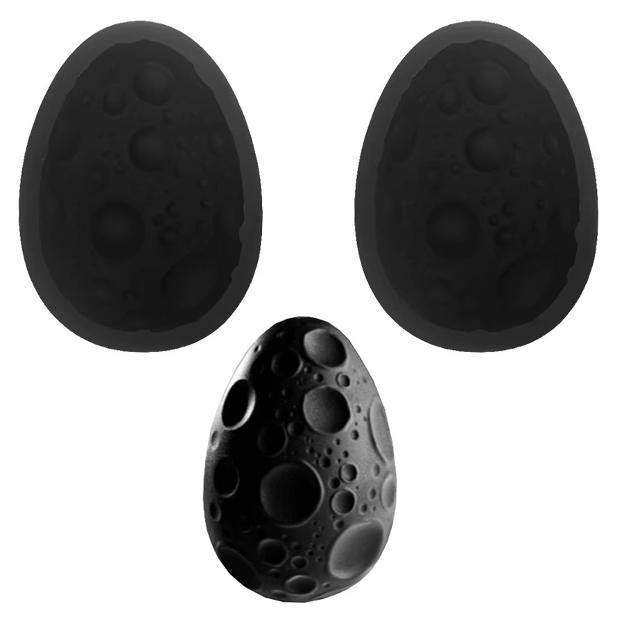 Meibum Silikon Backform Mond Ei Form für Mousse und Schokoladen Desserts in Schwarz - Bild 3