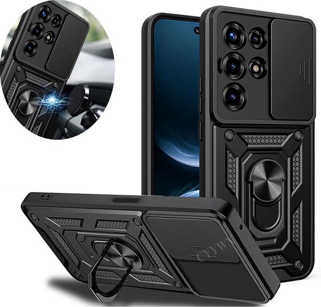 Stoßfeste Panzerhülle für Samsung Galaxy S26 Ultra, S26 Plus und S26 in Schwarz oder Silber - Bild 1