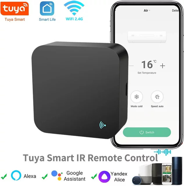 Tuya Smart WiFi Universal IR-Fernbedienung für Smart Home Steuerung von TV, DVD, Audio und Klimaanlage, kompatibel mit Amazon Alexa und Google Home, Schwarz - Bild 1