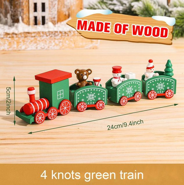 Weihnachtszug aus Holz in Rot als Weihnachtsdekoration für dein Zuhause - Bild 1
