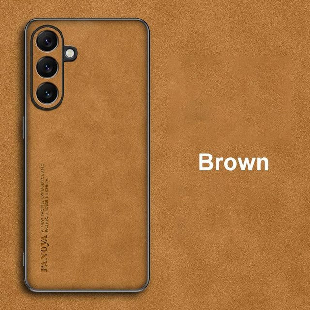 Luxus PU Leder Handyhülle für Samsung Galaxy A17 5G in Braun mit Stoßfestem Silikon-Vollschutz - Bild 1