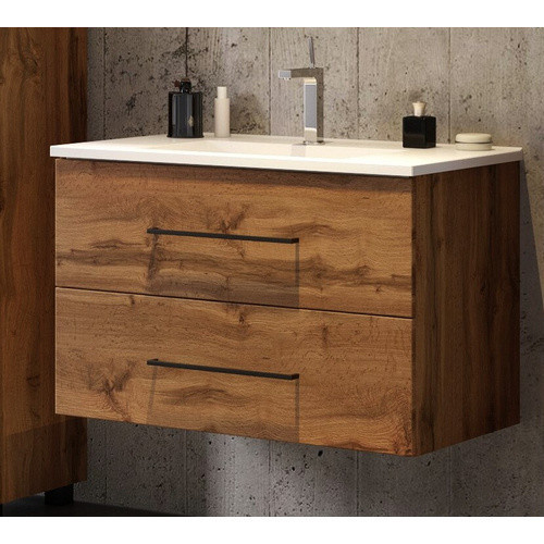 HELD MÖBEL Waschtisch Luzern modern in Mehrfarbig und Braun, B/H/T: 80 x 54 x 47 cm - Bild 2