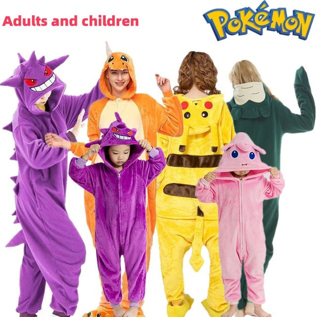 Bandai Pokémon Plüsch Ganzkörper-Onesie Pyjama, Anime Cosplay Kostüm - Bild 1