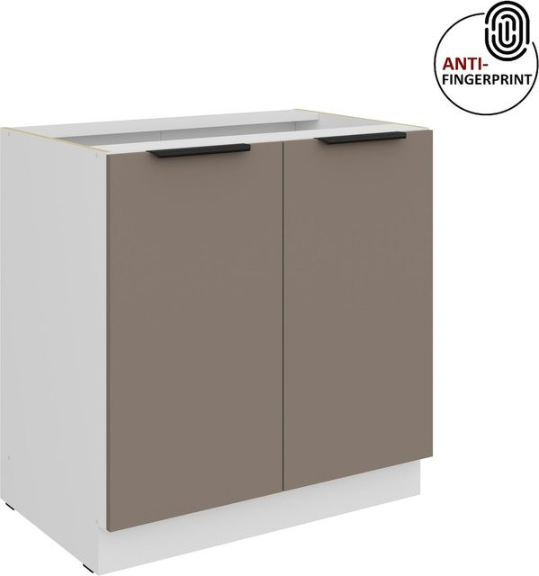 Küchenunterschrank ARIA in Sandgrau matt mit Anti Fingerprint Effekt, Breite: 80 cm - Bild 1