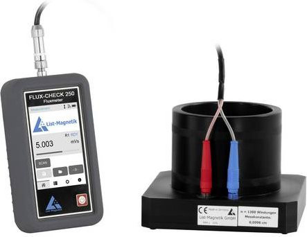 PCE Instruments Fluxmeter LM-FL250-HM1 mit Helmholtz-Momentspule HM-1 in Schwarz, Durchmesser: 90 mm, Messbereich 0 bis 250 mVs, Auflösung 0,001 mVs, Genauigkeit 2% - Bild 1