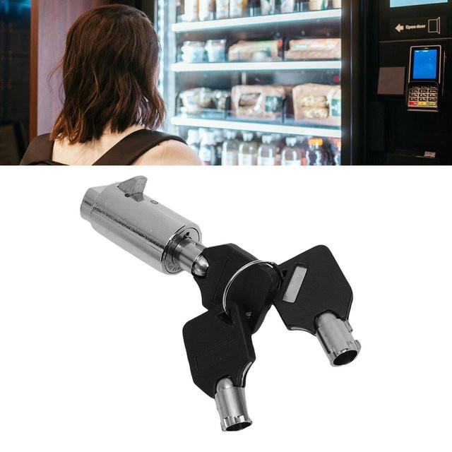 2er-Set Shoemst Automaten Tubular-Schloss aus Zinklegierung in Silber mit 6 Schlüsseln für Snackautomaten und Industrieschränke - Bild 1