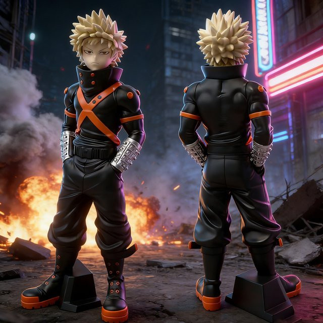 Bandai Boku no Hero Academia Bakugo Katsuki Actionfigur, PVC, 21cm - Bild 1