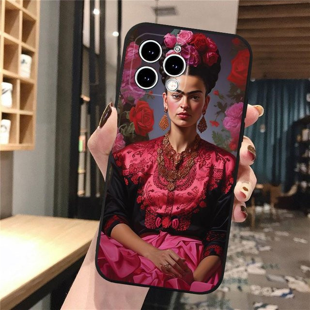 Frida-Art Handyhülle für iPhone 17 Pro, 16, 15, 14, 13 Pro Max und Plus in Multicolor und Weiß - Bild 1