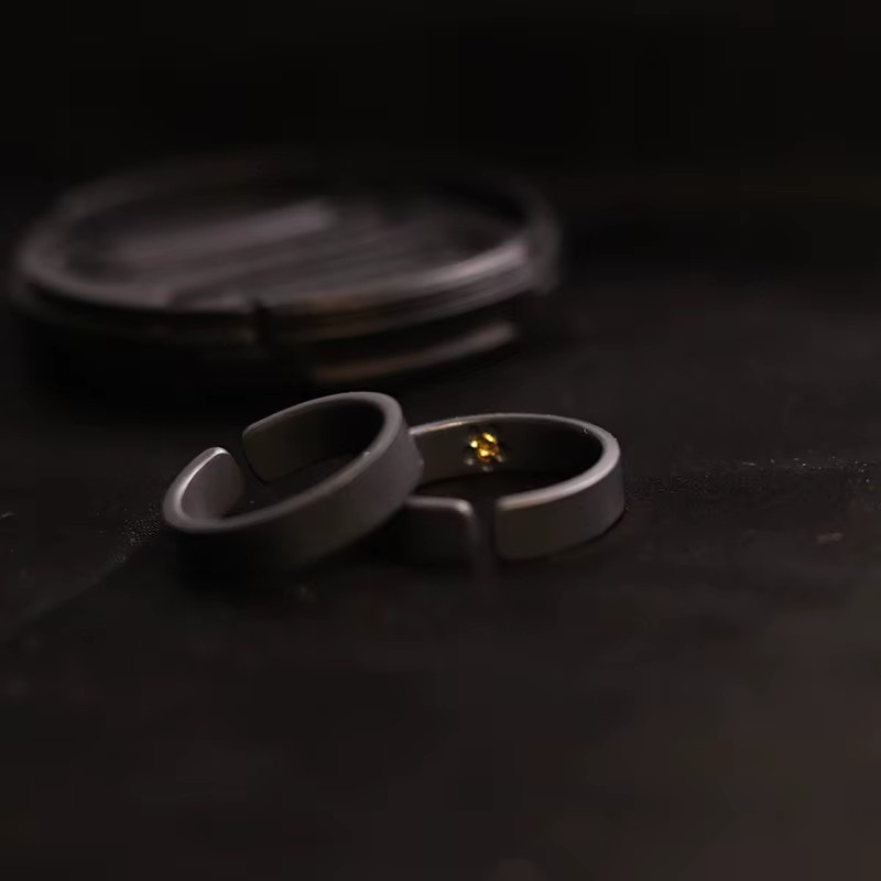 Everoyal Ring, 925 Silber, Schwarz, Gold, Pflaumenblüten, Herren - Bild 1