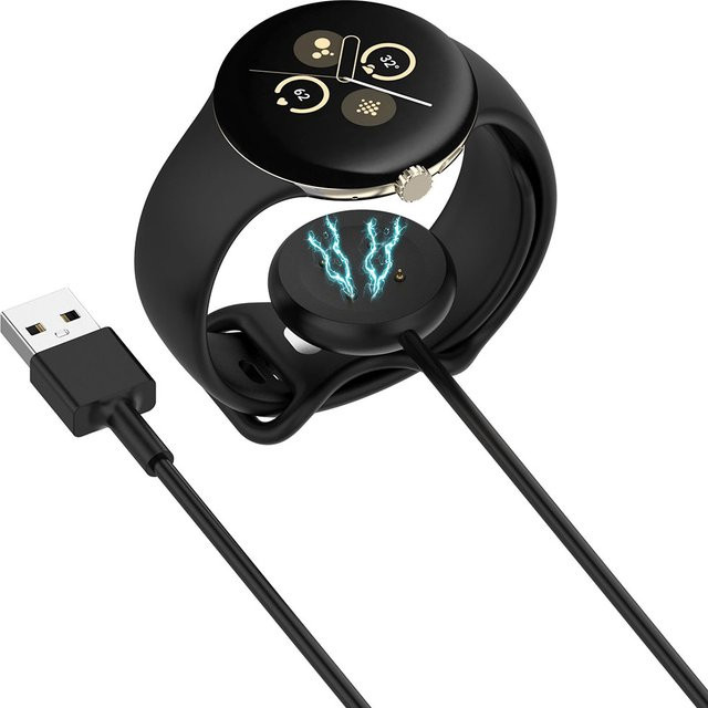 Google Pixel Watch 2 Schnellladegerät mit USB-A Magnet-Ladekabel in Schwarz oder Weiß - Bild 1
