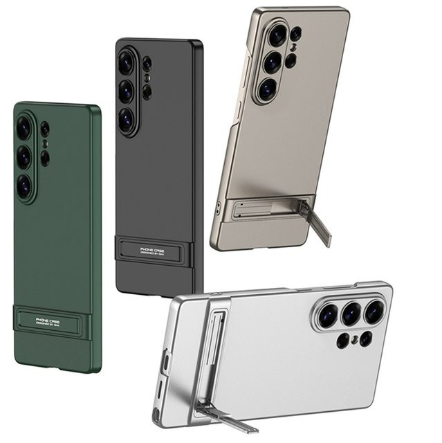 Ultradünne PC-Schutzhülle mit integriertem Ständer für Samsung Galaxy S23 Ultra S24 Ultra S25 Ultra S26 Ultra in Schwarz - Bild 1