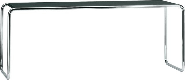 Thonet B 10 Beistelltisch in Schwarz mit verchromtem Rundrohr und MDF-Platte - Bild 1