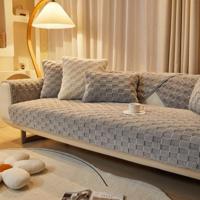 Yiran Furniture Sofabezug für Sofakissen in Grau, quadratisch, 70 x 70 cm - Bild 1