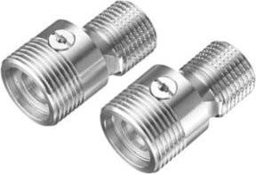 Schell S-Anschlussset mit Vorabsperrung aus Messing in Chrom, G 1/2 AG x G 3/4 AG - Bild 1
