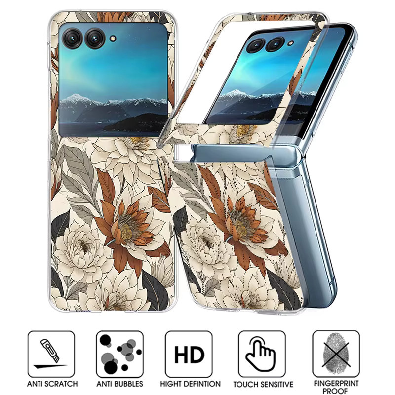 Stoßfeste transparente Handyhülle mit buntem Blumenmuster für Motorola Razr 60 40 50 Ultra - Bild 2