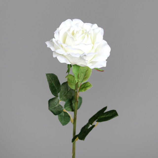 Weiße Kunstblume Rose aus Kunststoff - Bild 1