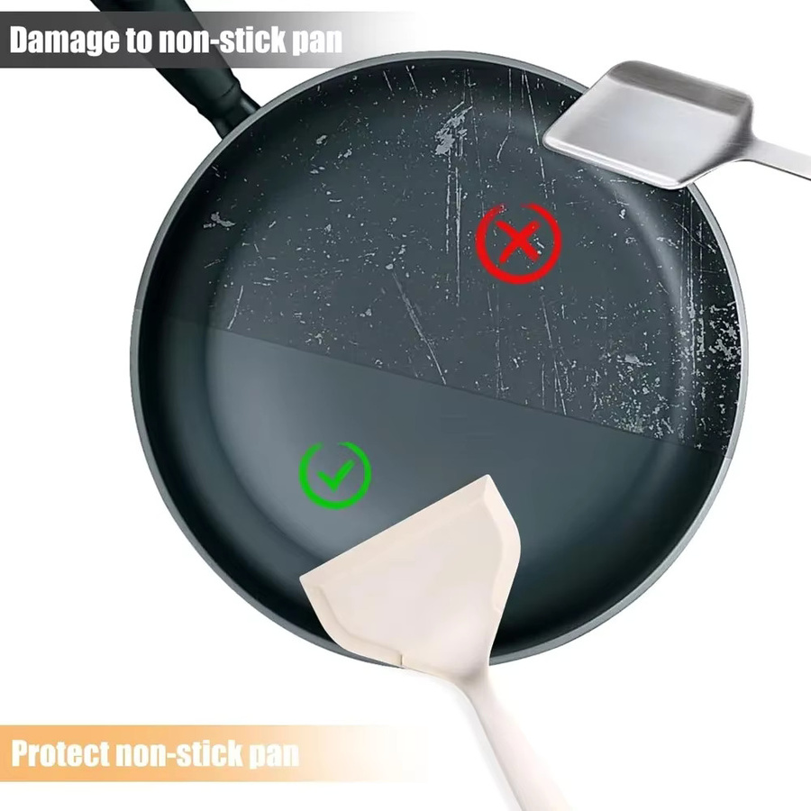 FEB.WIND Silikon Pfannkuchen Spatel Hitzebeständig in Weiß - Bild 5