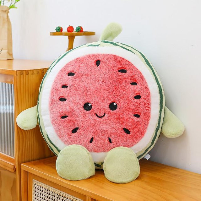 Wassermelonen-Plüschkissen von Joyful toys in Grün und Multicolour, Durchmesser: 40 cm - Bild 1